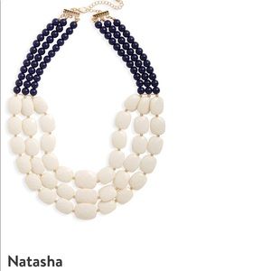 Fun and funky navy and white layering necklace
